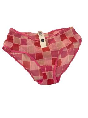 GAP Pink and Red Checkered Sheer Bikini Panties